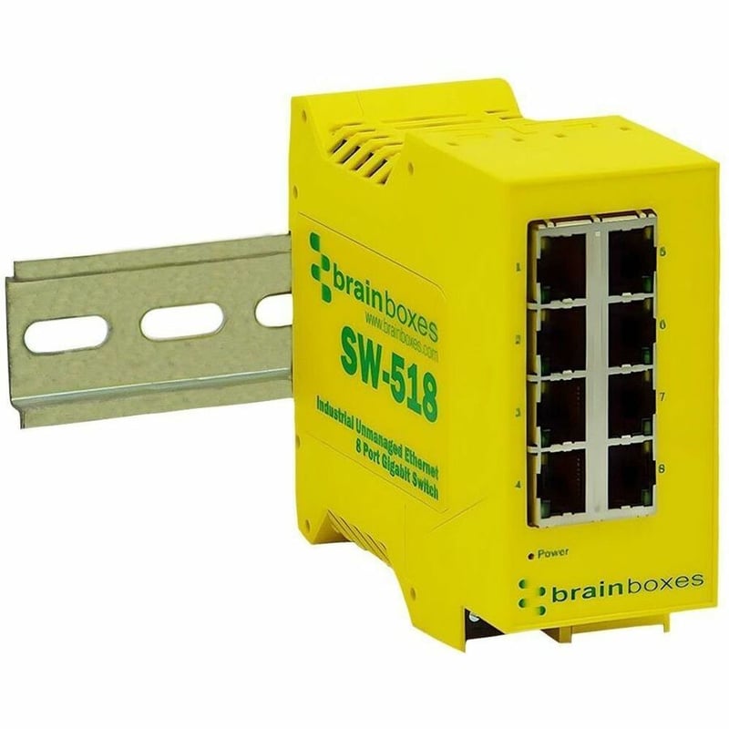 INDUSTRIAL 8 PORT GB ENT SWITCH DIN RAIL MOUNTABLE +5V TO +30V DC - Thumbnail 5