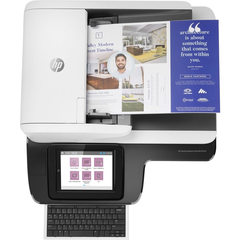 HP Scanjet Flow N9120 fn2 Sheetfed Scanner - 600 dpi Optical - Thumbnail 3