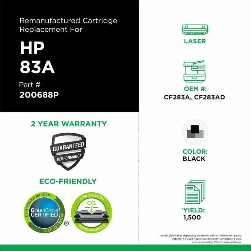 Clover Imaging Remanufactured Toner Cartridge for HP 83A (CF283A) - Thumbnail 3