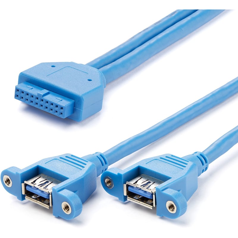 StarTech.com 2 Port Panel Mount USB 3.0 (5Gbps) Cable - USB A to Motherboard Header Cable F/F - Thumbnail 1