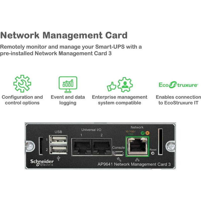 APC by Schneider Electric Smart-UPS SRT 1500VA RM 120V Network Card