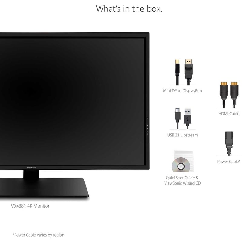ViewSonic VX4381-4K 43 Inch Ultra HD MVA 4K Monitor Widescreen with HDR10 Support, Eye Care, HDMI, USB, DisplayPort for Home and Office - Thumbnail 3