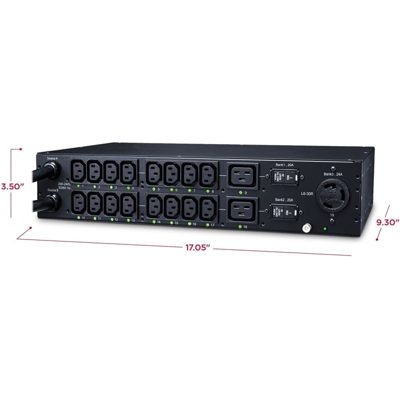 CyberPower PDU30SWHVT19ATNET 200 - 240 VAC 30A Switched ATS PDU - Thumbnail 3