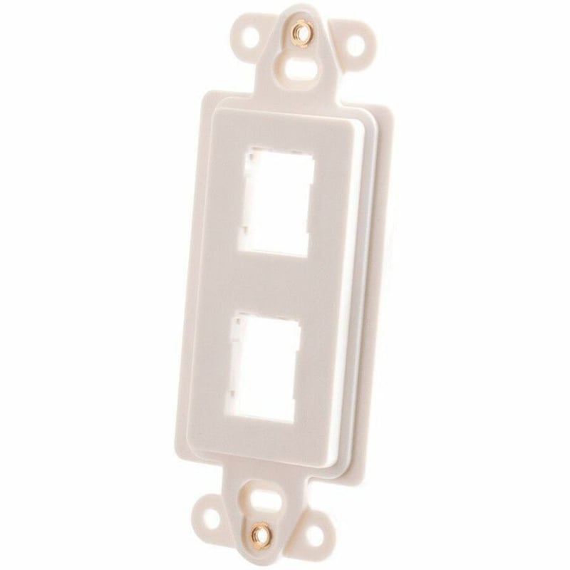 Ortronics HDJ 2-Port Rectangular Stylistics Frame, White - Thumbnail 1