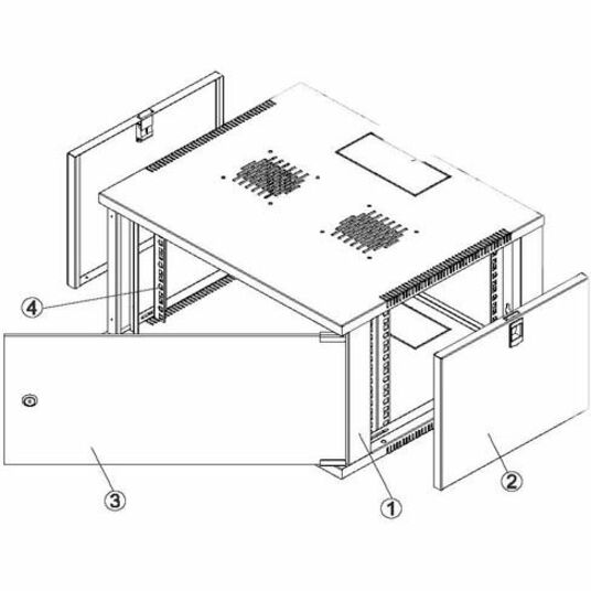 4XEM 15U Wall Mount Server Rack Cabinet 24 inches Deep - Thumbnail 3