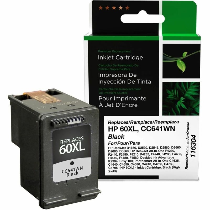 Clover Imaging Remanufactured High Yield Black Ink Cartridge for HP 60XL (CC641WN) - Thumbnail 1