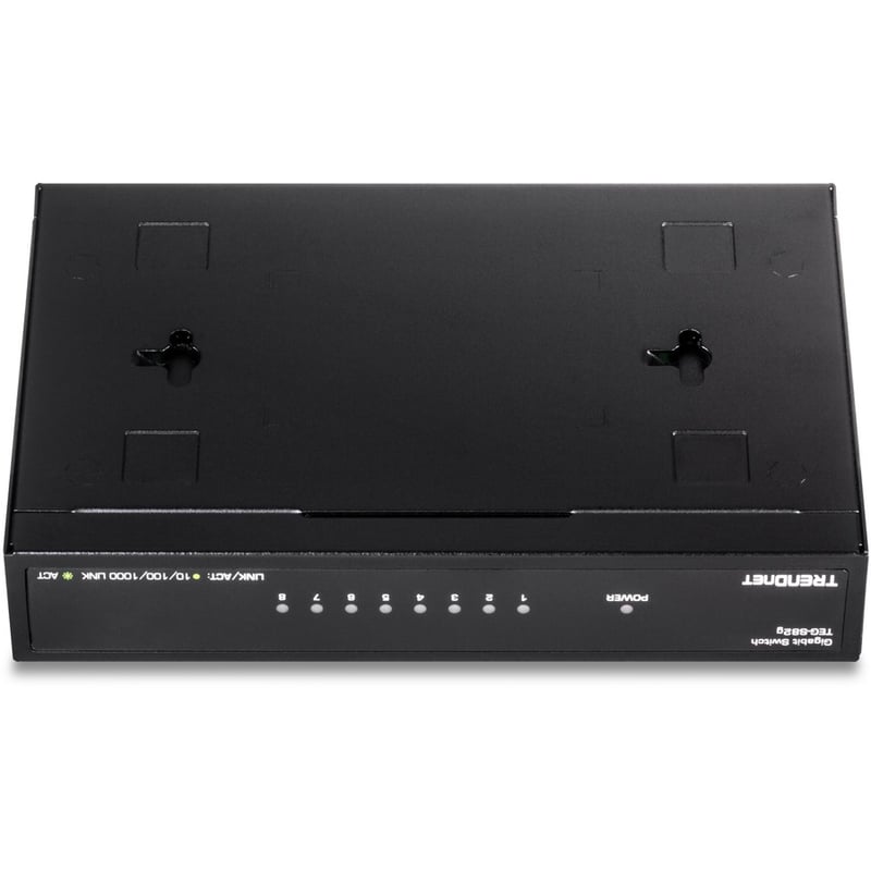 TRENDnet 8-Port Gigabit GREENnet Switch, Ethernet Network Switch, 8 x 10-100-1000 Mbps Gigabit Ethernet Ports, 16 Gbps Switching Capacity, Metal, Lifetime Protection, Black, TEG-S82G - Thumbnail 4
