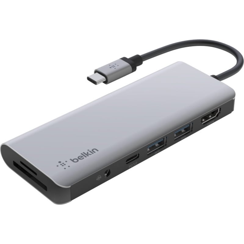 Belkin USB-C 7-in-1 Multiport Adapter, Laptop Docking Station, 2x USB-A 3.1 Gen 2, 4k HDMI 2.0, 100W Power Delivery 3.0 - Thumbnail 2