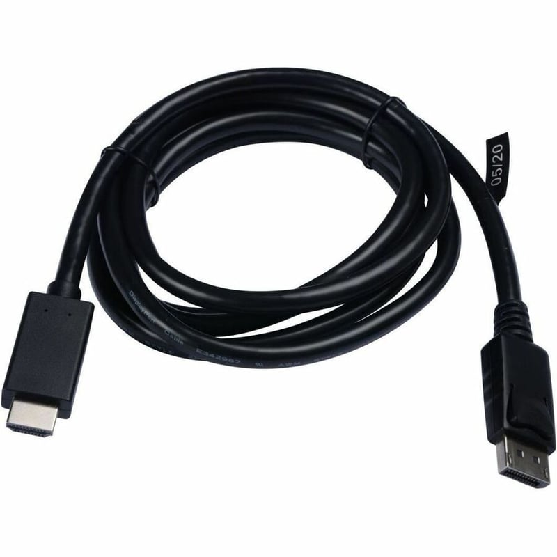 V7 DisplayPort 1.2 Male to HDMI 1.4 Male 21.6 Gbps 4K UHD 2m/6.6ft Black - Thumbnail 2