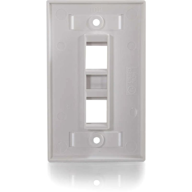 C2G 2-Port Single Gang Multimedia Keystone Wall Plate - White - Thumbnail 3