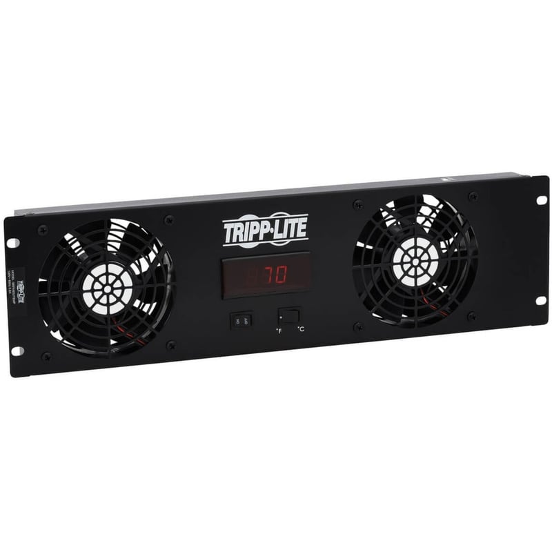 Tripp Lite by Eaton 3U Digital Temperature Sensor with 2 12VDC High-Performance Fans Blanking Panel LCD - Thumbnail 1