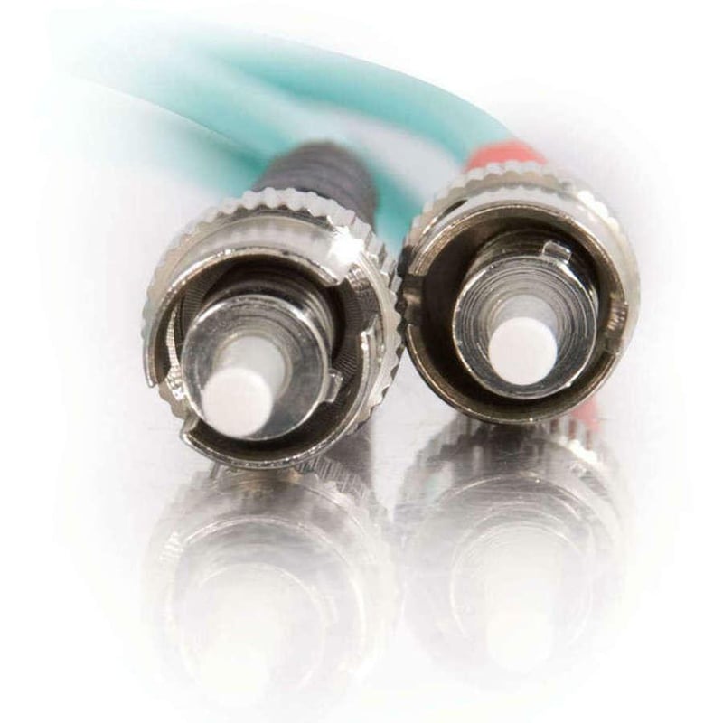 C2G-5m ST-ST 10Gb 50/125 OM3 Duplex Multimode PVC Fiber Optic Cable (LSZH) - Aqua - Thumbnail 3