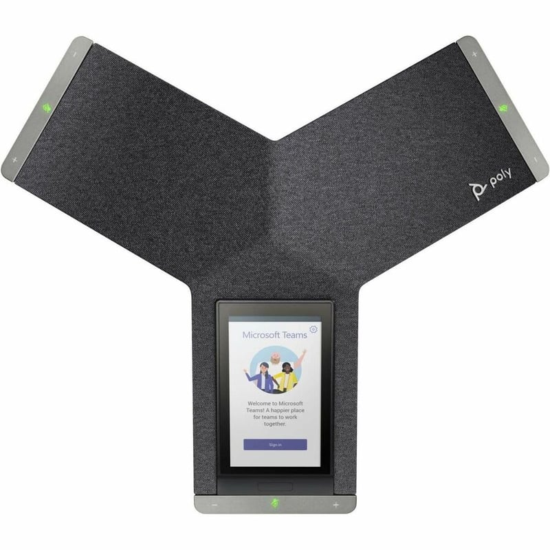 Poly Trio C60 IP Conference Station - Corded/Cordless - Wi-Fi, Bluetooth - Tabletop - Black - TAA Compliant - Thumbnail 2