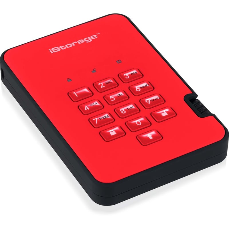 iStorage diskAshur2 HDD 5 TB | Secure Portable Hard Drive | Red | Incorporated Common Criteria EAL 5+ | PIN protected | AES-XTS 256-bit Full Disk Hardware Encryption | Dust/Water Resistant | TAA Compliant - Thumbnail 4