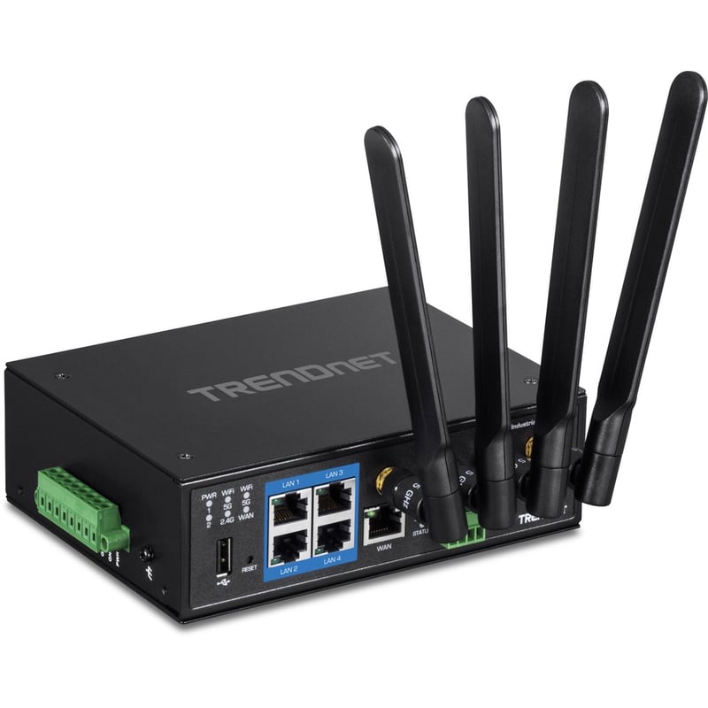 TRENDnet Industrial AC1200 Wireless Dual Band Gigabit Router, Black, TI-W100 - Thumbnail 3