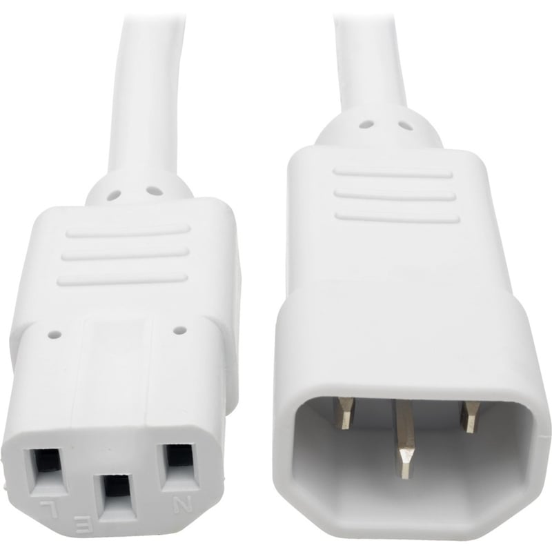 Eaton Tripp Lite Series Heavy-Duty PDU Power Cord, C13 to C14 - 15A, 250V, 14 AWG, 3 ft. (0.91 m), White - Thumbnail 1