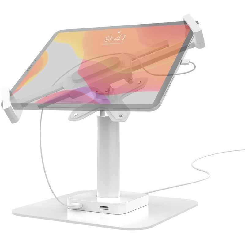CTA Digital VESA Compatible Desk Mount with USB Ports and Cable Routing (White) - Thumbnail 4