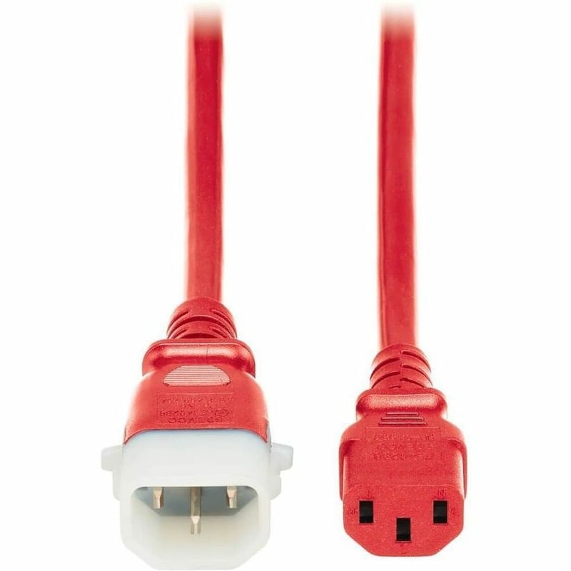 PDU POWER CORDS C13 P-LOCK C14 HEAVY-DUTY 15A 250V 6FT RED 6 PACK - Thumbnail 1
