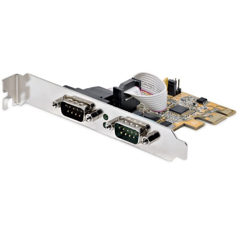 StarTech.com 2-Port PCI Express Serial Card, Dual Port PCIe to RS232 (DB9) Serial Card, 16C1050 UART, COM Retention, Windows & Linux - Thumbnail 1