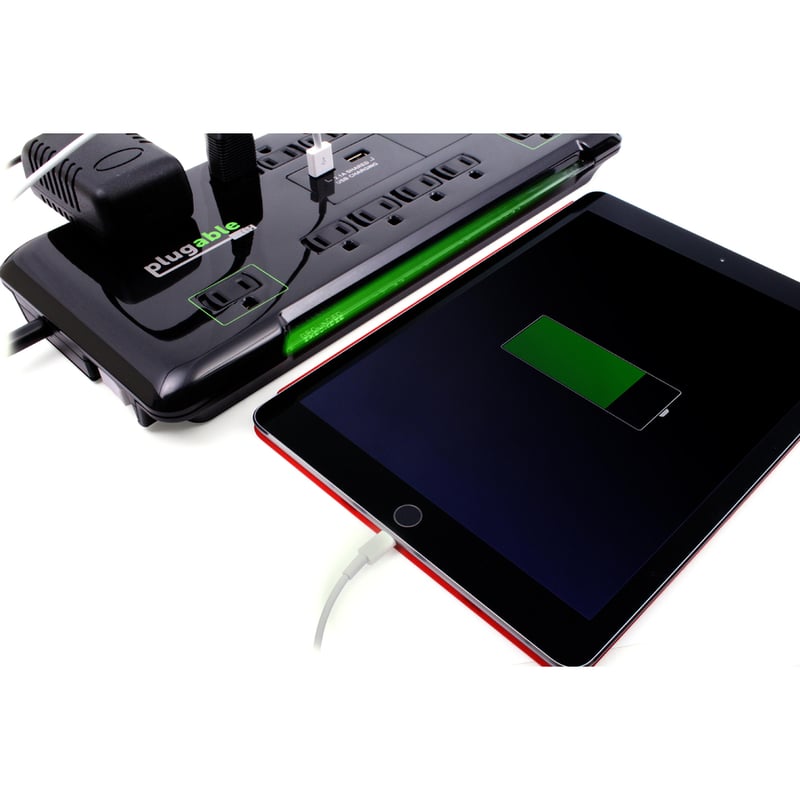 Plugable Surge Protector Power Strip with USB and 12 AC Outlets - Thumbnail 3