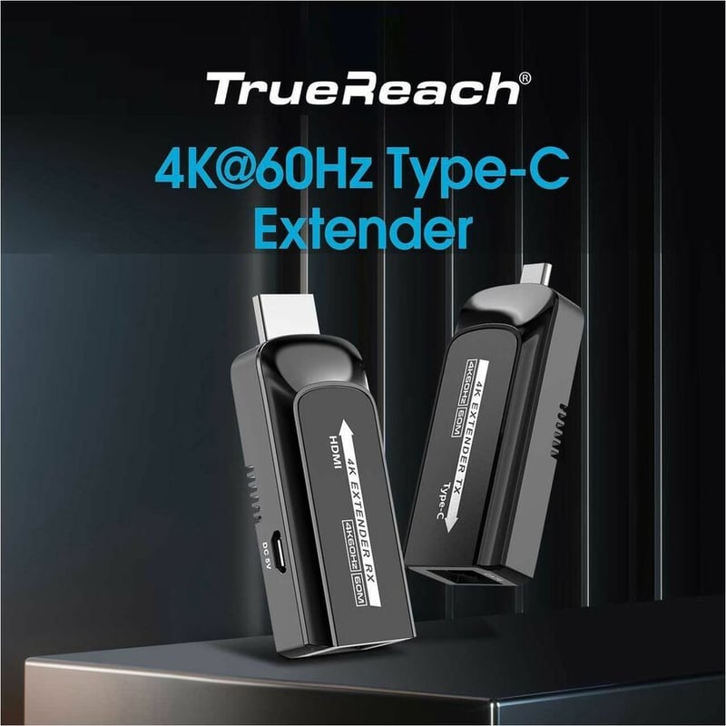 TrueReach 4K@120Hz USB-C HDMI Extender over CAT6/CAT6a/Cat7 Ethernet Cable - Thumbnail 3