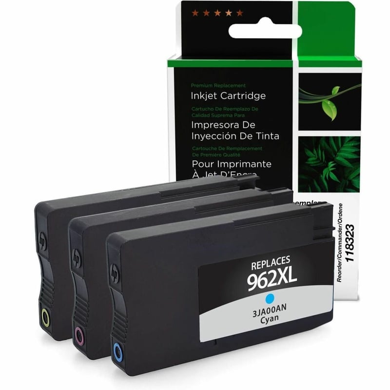 Clover Imaging Remanufactured High Yield Cyan, Magenta, Yellow Ink Cartridges for HP 962XL 3-Pack - Thumbnail 1