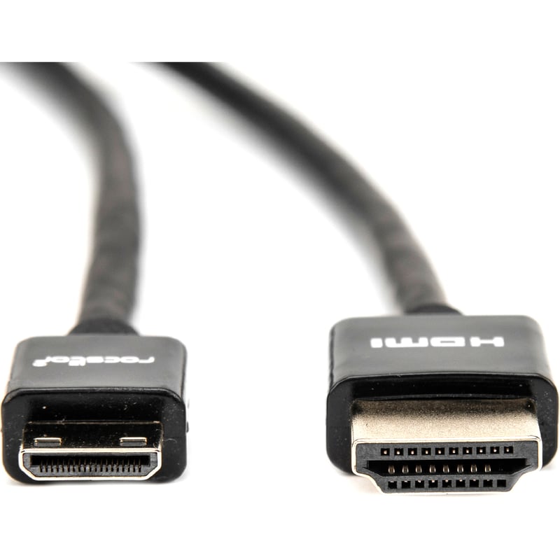 Rocstor Premium 6ft Slim High-Speed HDMI Cable with Ethernet - HDMI to HDMI Mini M/M - HDMI for Audio/Video Device HDMI M/M High Speed Flat Cable - Thumbnail 5