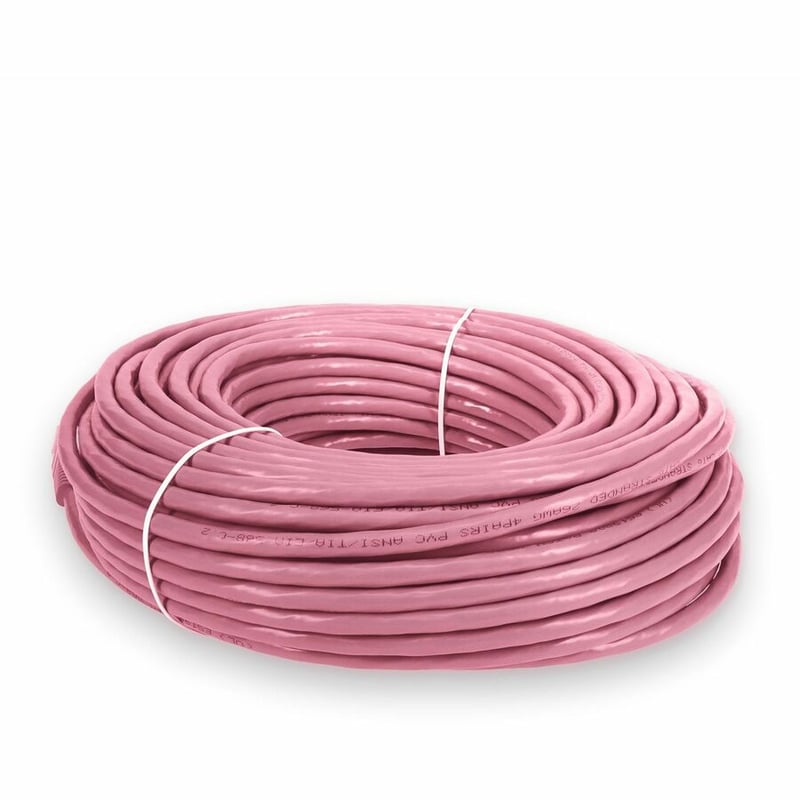 AddOn 60ft Pink CAT 6 Shielded PVC Ethernet Cable Snagless Easy Clear Boot RJ-45 M/M - Thumbnail 3