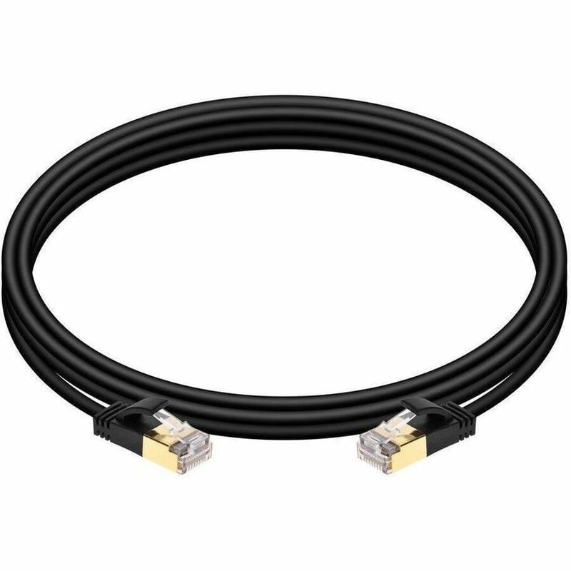 MONOPRICE CAT6A 7FT BLACK PATCH CABLE_ DOUBLE SHIELDED (S/FTP)_ 36AWG_ 10G_ PURE - Thumbnail 4