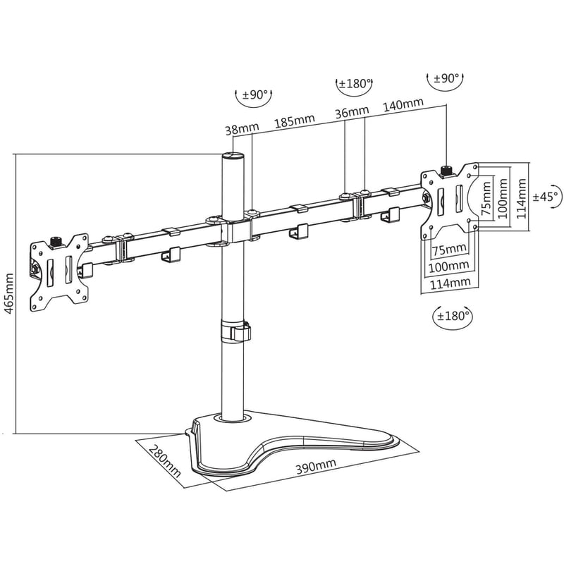 V7 Dual Desktop Monitor Stand - Thumbnail 2
