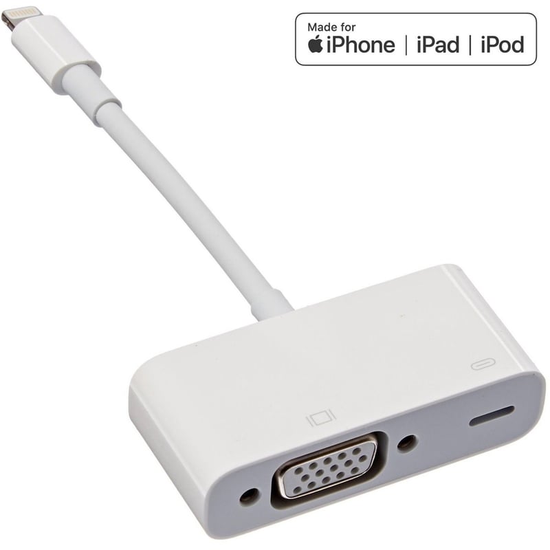4XEM 8 Pin Lightning to VGA Adapter for Apple iPhone/iPad/iPod with HD 1080p support - MFI Certified - Thumbnail 1