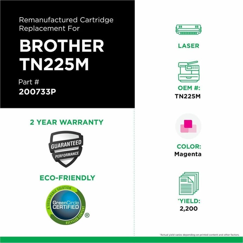 Clover Imaging Remanufactured High Yield Magenta Toner Cartridge for Brother TN225 - Thumbnail 3