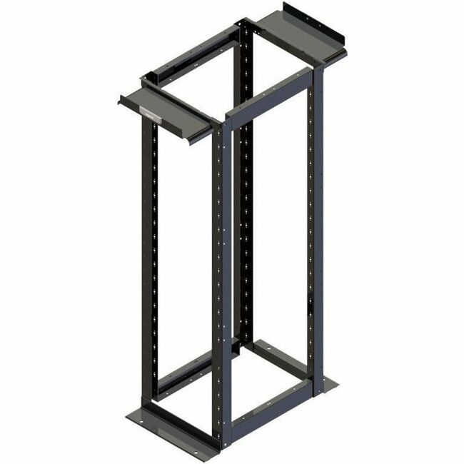 Ortronics MM20 4-Post Rack, 30" , 7 ft, 45 RU, Fixed Taped Rails, Black - Thumbnail 1