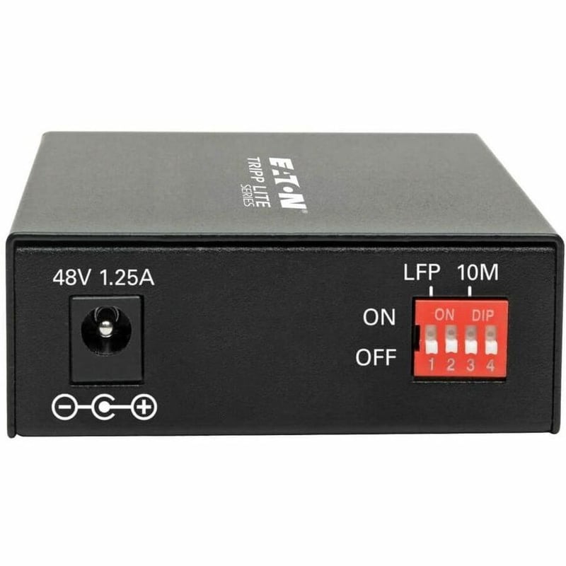 Tripp Lite by Eaton Gigabit Multimode Fiber to Ethernet Media Converter, PoE+ - International Power Cables, 10/100/1000 LC, 850 nm, 550 m (1,804 ft.) - Thumbnail 2