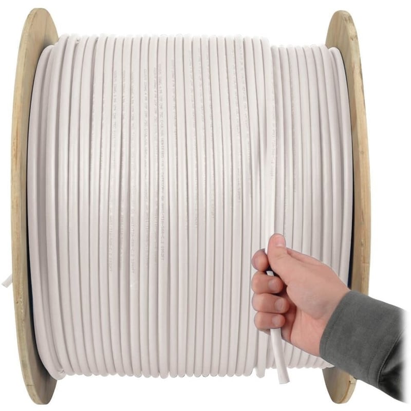 Eaton Tripp Lite Series Cat5e 350 MHz Solid Core (UTP) PVC Bulk Ethernet Cable - White, 1000 ft. (304.8 m), TAA - Thumbnail 5