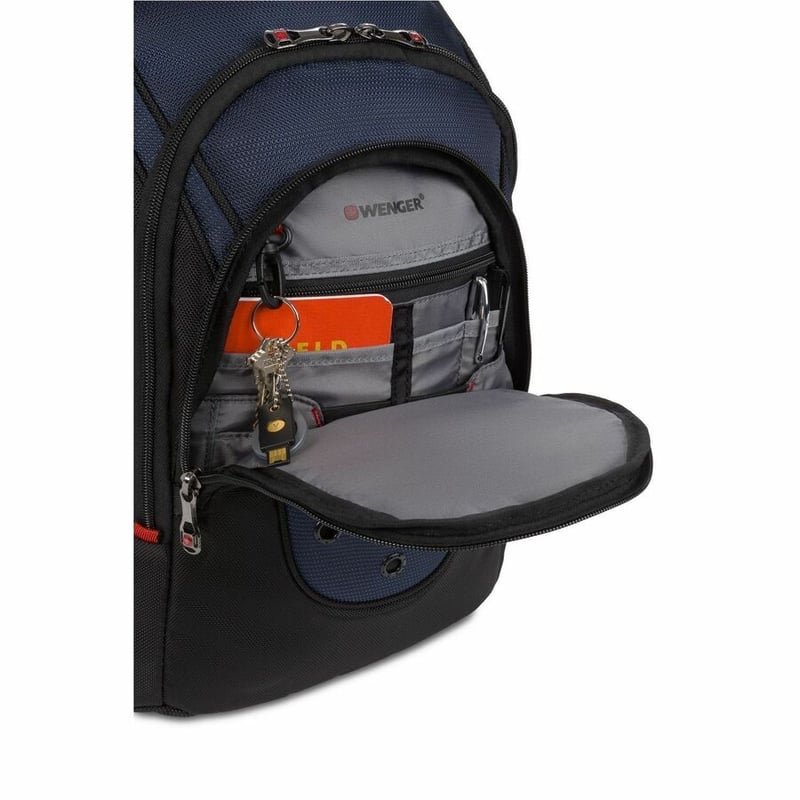 SwissGear Ibex Pro 610264 Carrying Case (Backpack) for 16" Tablet, Notebook, Book, Paperwork, Magazine, Accessories - Black, Navy - Thumbnail 3