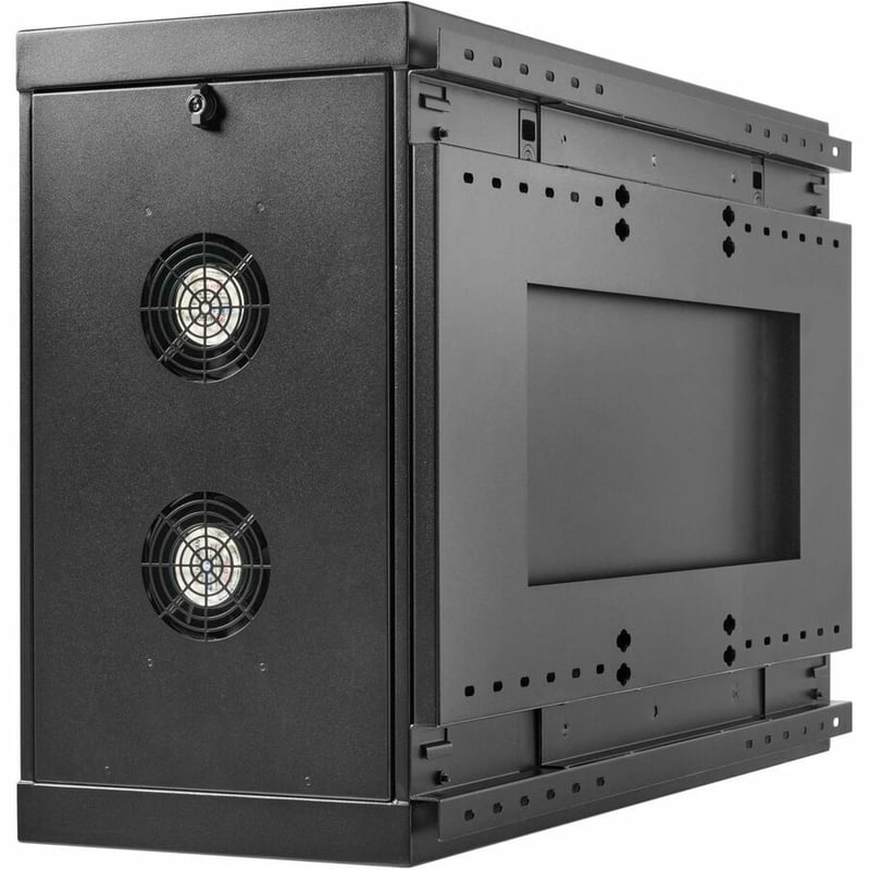 WALL-MOUNT MINI RACK ENCLOSURE 9U LOW-PROFILE SIDE-MOUNT BLACK - Thumbnail 3