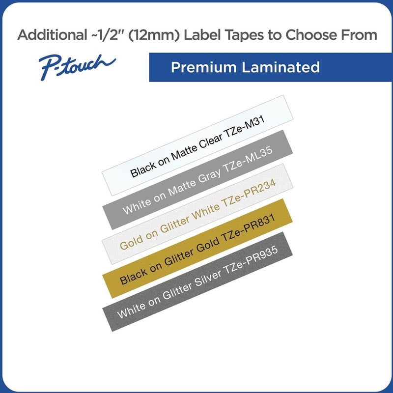 Brother TZe-531CS, 0.47" x 26.2', Black on Blue Laminated Label Tape