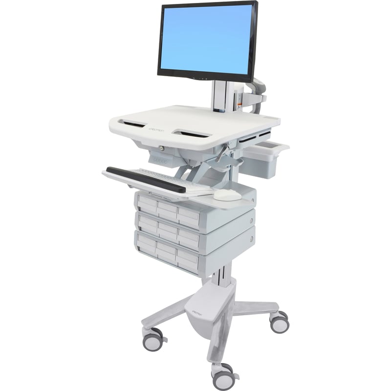 Ergotron StyleView Cart with LCD Pivot, 9 Drawers - Thumbnail 1