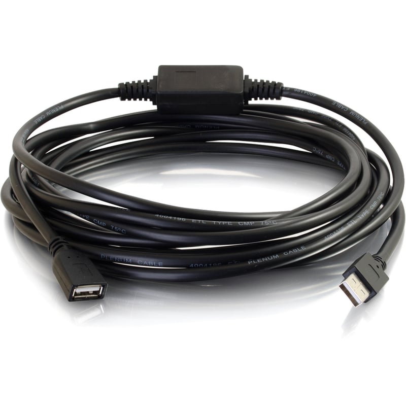 C2G 16ft USB A Male to Female Active Extension Cable - Plenum, CMP-Rated - Thumbnail 2