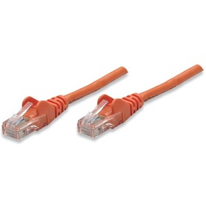 Intellinet Network Solutions Cat5e UTP Network Patch Cable, 50 ft (15.0 m), Orange - Thumbnail 1