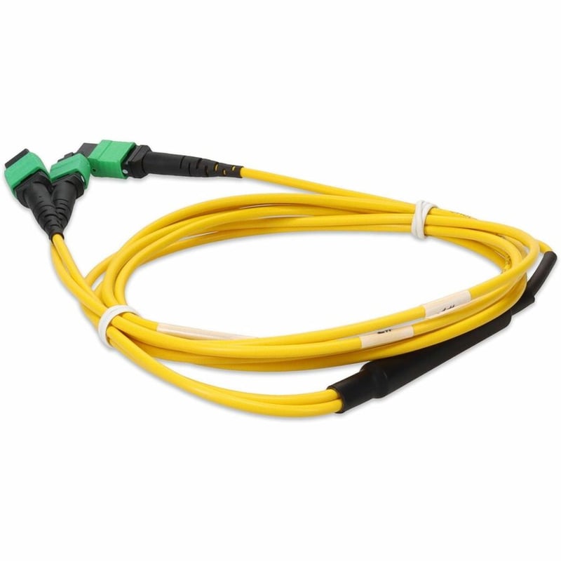 AddOn 2m MPO/APC to 2xMPO/APC Yellow OS2 OFNR (Riser-Rated) 16-Strand SMF Fiber Fanout Cable - Thumbnail 3