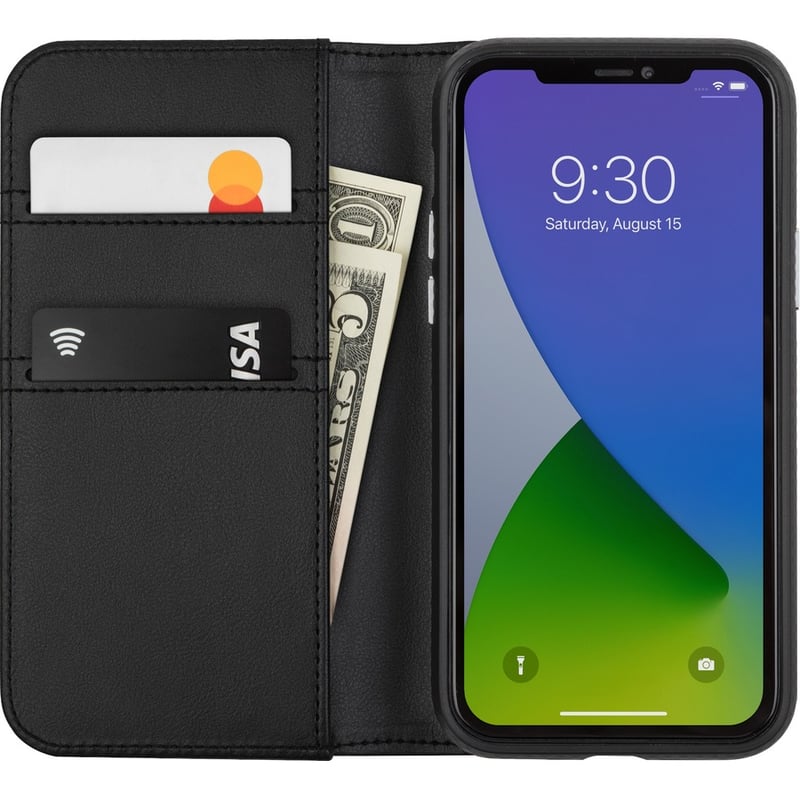 Moshi Overture Carrying Case (Wallet) Apple iPhone 12, iPhone 12 Pro Smartphone - Jet Black - Thumbnail 4