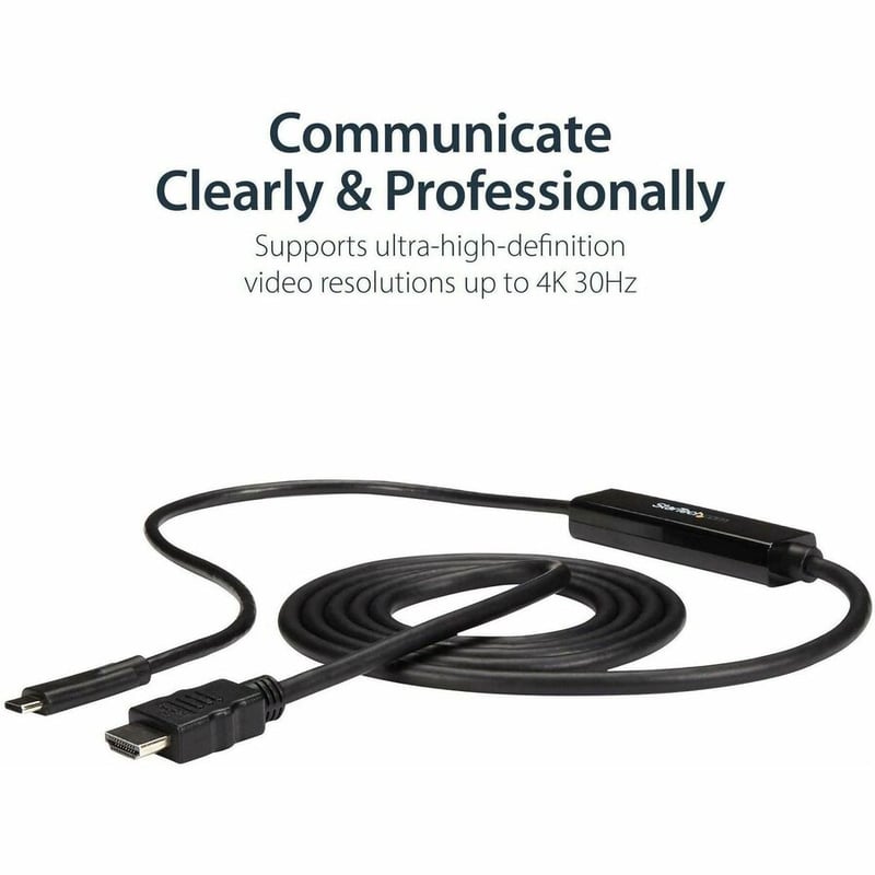 StarTech.com USB C to HDMI Cable - 6 ft / 2m - USB-C to HDMI 4K 60Hz - USB Type C to HDMI - Computer Monitor Cable - Thumbnail 4