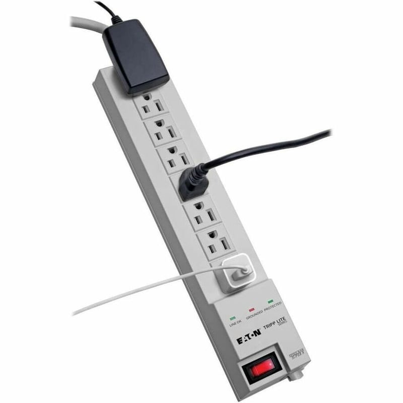 Tripp Lite by Eaton Protect It! 8-Outlet Home Computer Surge Protector, 8 ft. (2.43 m) Cord, 1080 Joules, Space-Saving Plug - Thumbnail 4