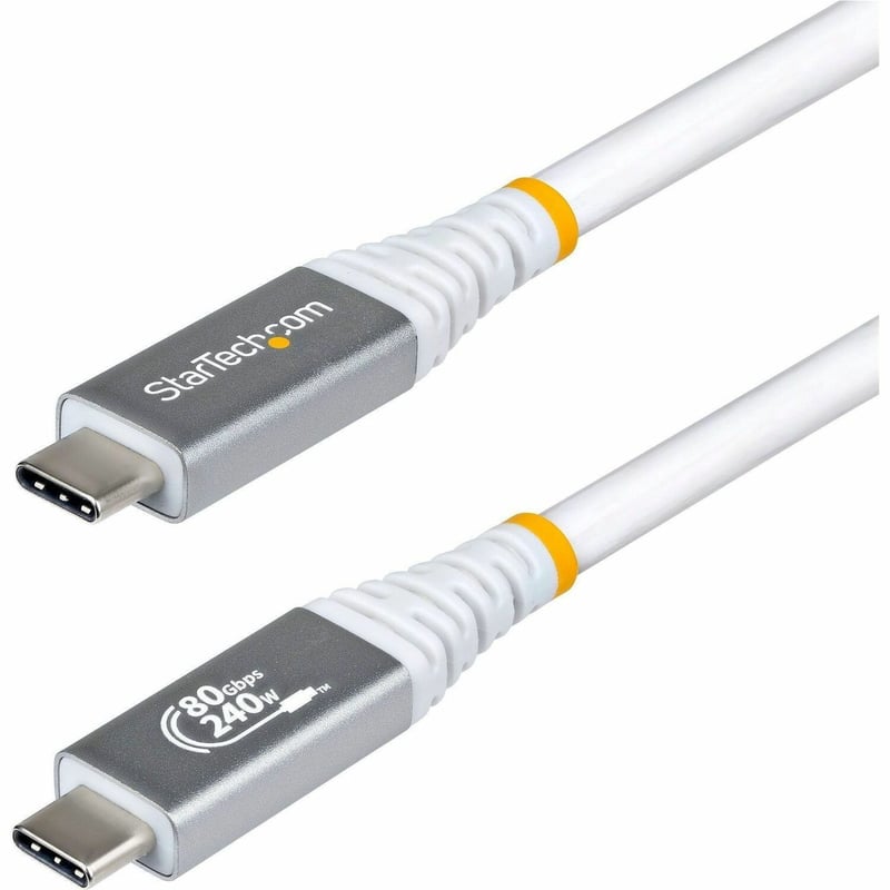 3FT USB4 CABLE WHITE USB-IF CERTIFIED 8K120/DP2.1/240W/80GBPS - Thumbnail 1
