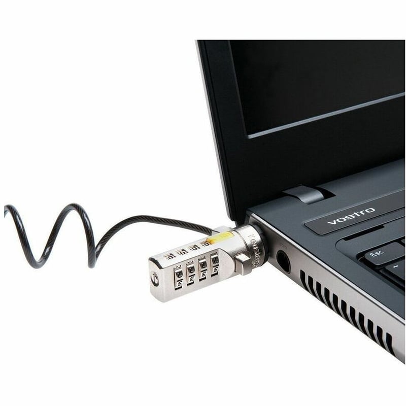 PORTABLE COMBINATION LAPTOP LOCK GREY T-BAR TAA - Thumbnail 3