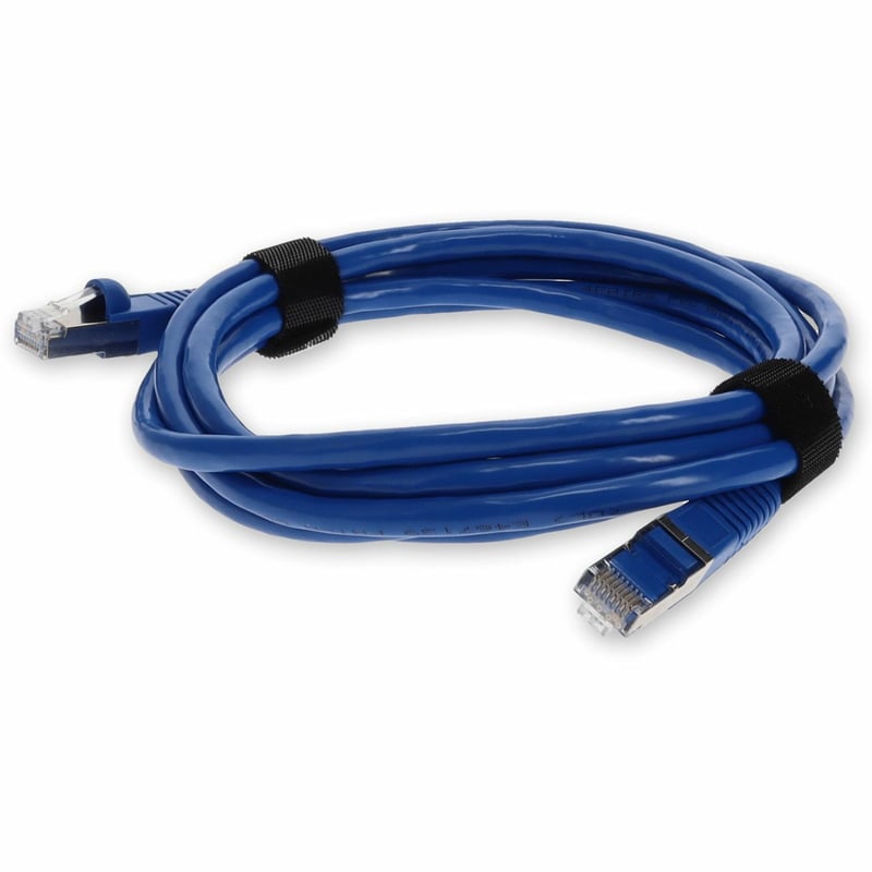 AddOn 9ft Blue CAT 7 Shielded (S/FTP) PVC Ethernet Cable Snagless Bubble Boot RJ-45 M/M - Thumbnail 1