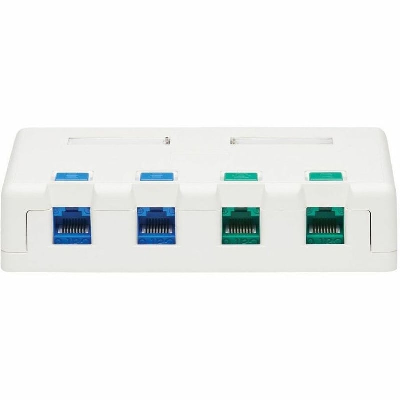 Tripp Lite by Eaton Surface-Mount Box for Keystone Jack 4-Port Wall Celling White - Thumbnail 3