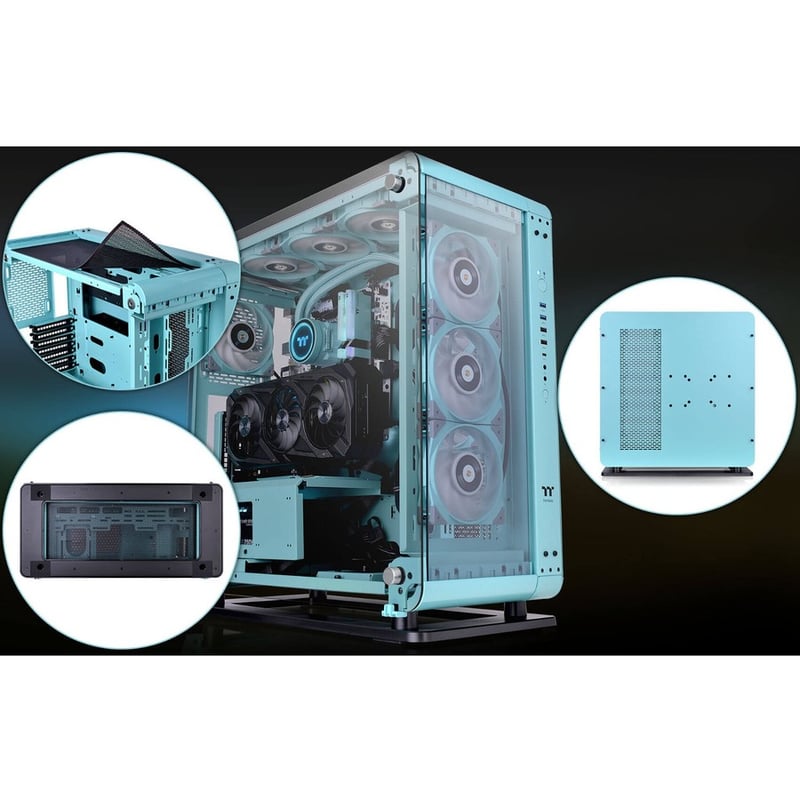 Thermaltake Core P6 Tempered Glass Turquoise Mid Tower Chassis - Thumbnail 2